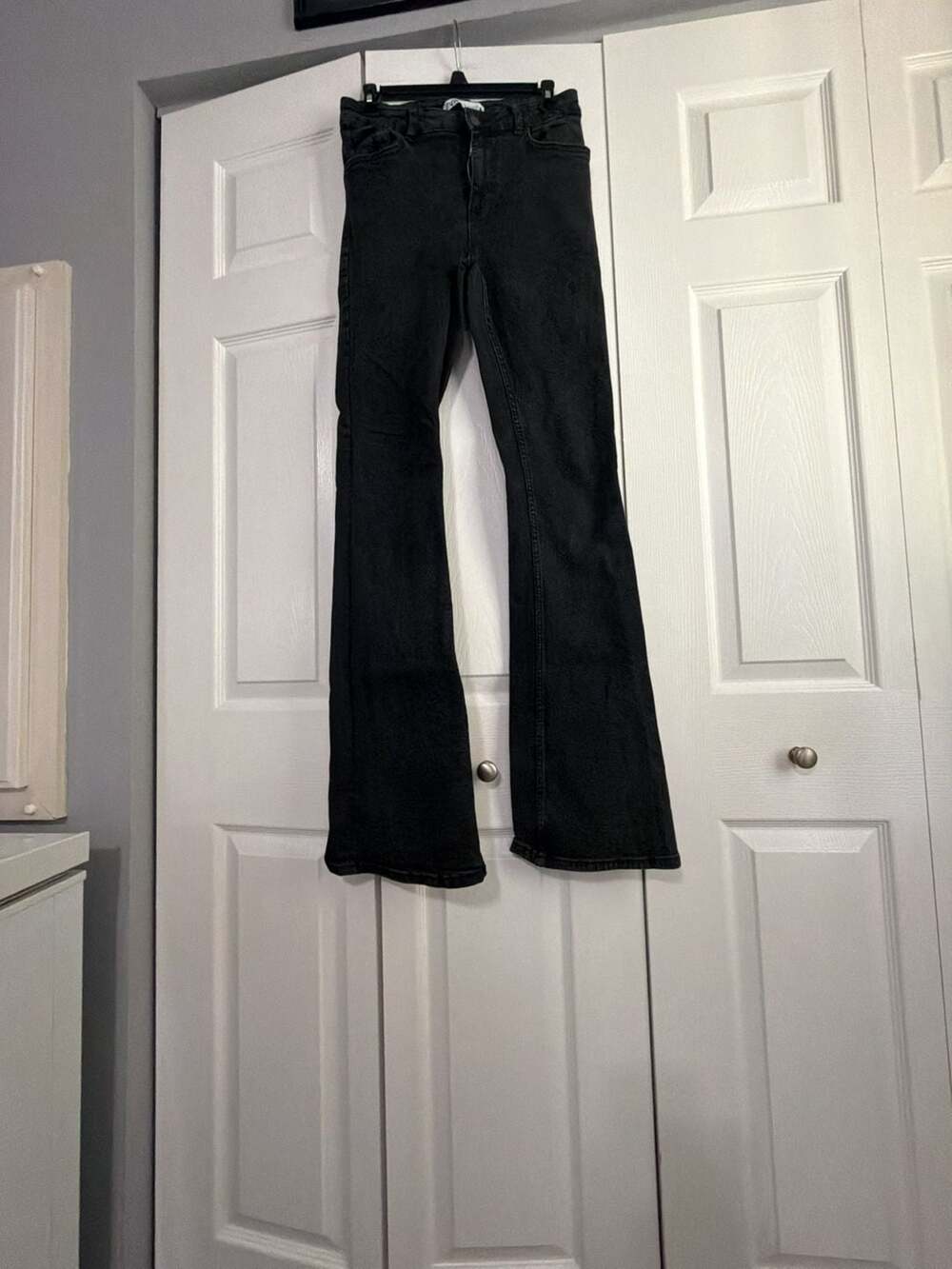Zara Black High-Waisted Flare Jeans